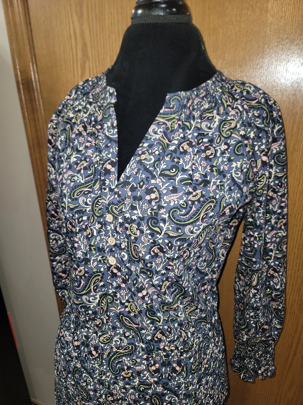 Veronica Beard Paisley Print Smocked Mini Dress Size 6 EUC - Picture 4 of 11
